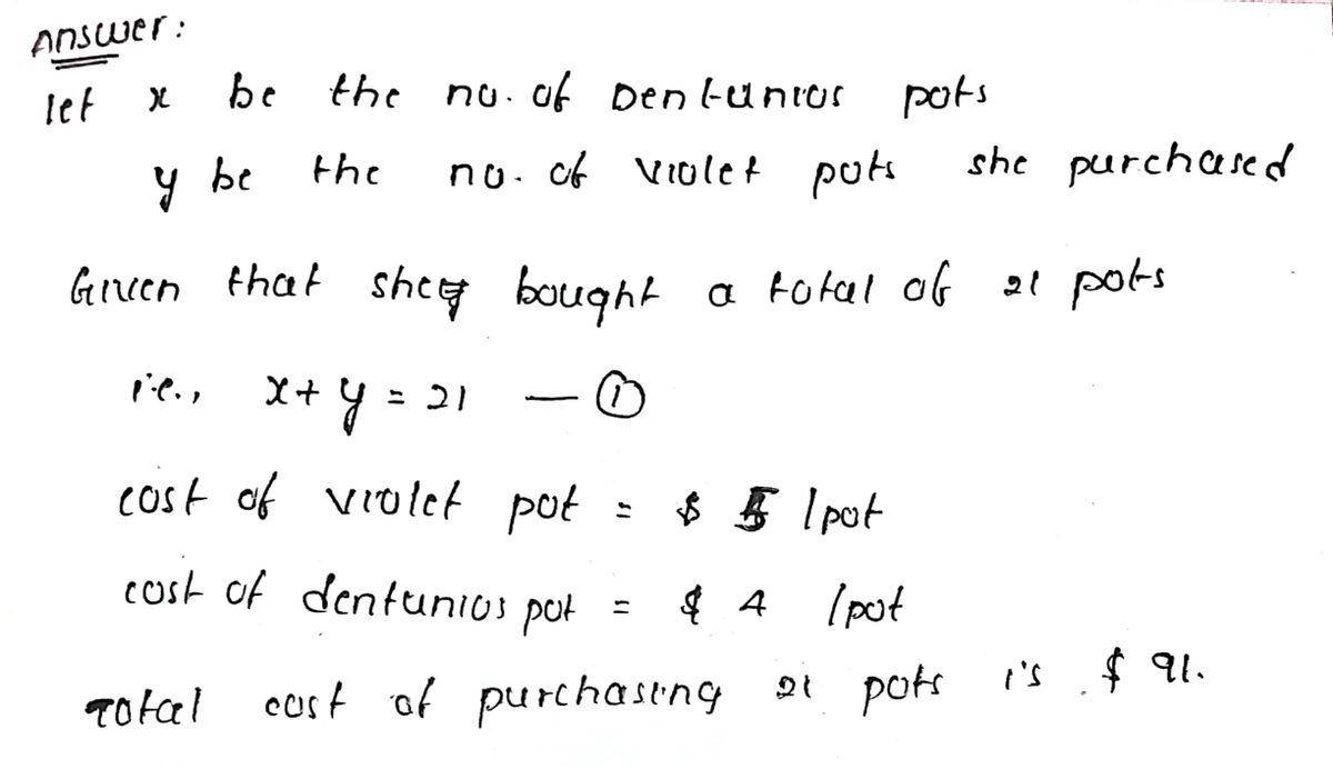 Algebra homework question answer, step 1, image 1